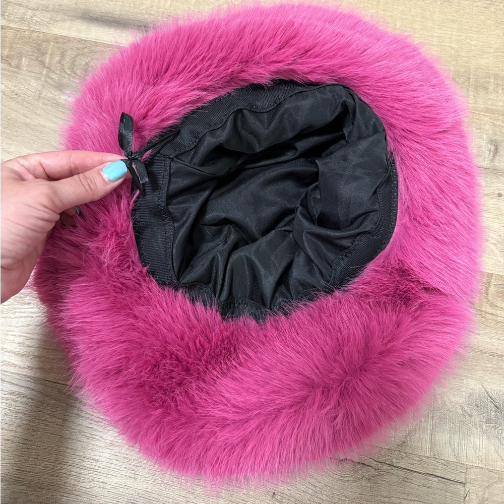 Fuzzy Pink Women's Hat - Picture 3 of 5